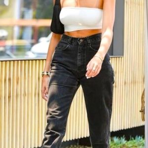 Vintage 80/90s Y2K Lee Washed Black High Rise Mom Tapered Jeans